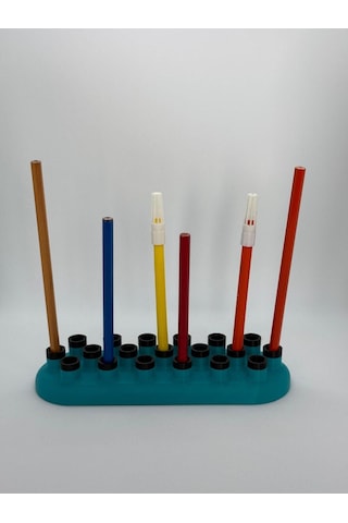 Ceviz Dizayn Standup Kalemlik Ondokuz Gözlü Boya Kalemi Düzenleyici Ressam Kalem Standı