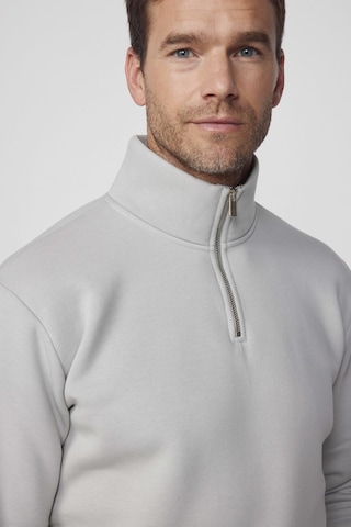Tudors Pamuklu Dik Yaka Fermuarlı Taş Unisex Sweatshirt-29416-taş Taş