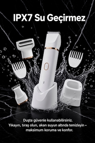Wablow Vücut Tıraş Makinesi Series 5+1 Seti,yüz/saç/vücut, Ipx7 Su Geçirmez,seramik Bıçak Şarj Standlı Garanti