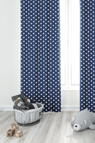 Premier Home Yıldız Desenli Fon Perde Lacivert 170 Lacivert