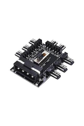 Ancheyn 8 Port Fan Çoklayıcı Hub Y Pwm Splitter İde Molex Soğutma 3 Pin 4 Switch Anahtarlı 4336