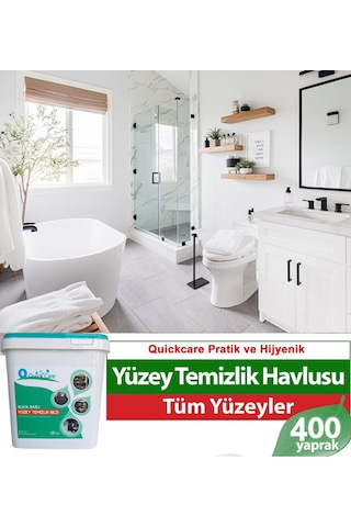 Quickcare Dezenfektanlı Yüzey Temizlik Havlusu 400 Yaprak- Limon Kokulu