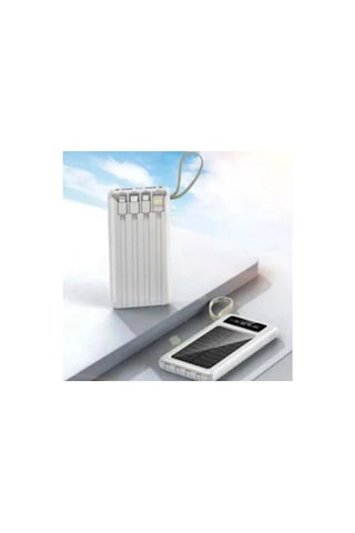 10000mah Solar Panelli 22.5 W Hızlı Şarj Powerbank Dahili Kablolu Dijital Göstergeli Çanta Boy Çoklu Renk