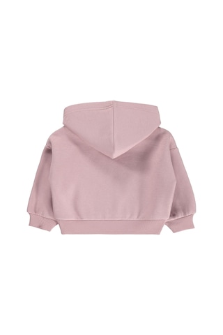 Civil Baby Çiçek Nakışlı Basic Kapşonlu 6-18 Ay Sweatshirt - Lila Soft Gül Kurusu