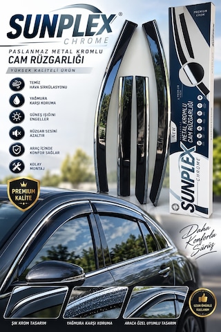 Sunplex Kromlu Cam Rüzgarlığı Toyota Hilux 2015-2025 İle Uyumlu