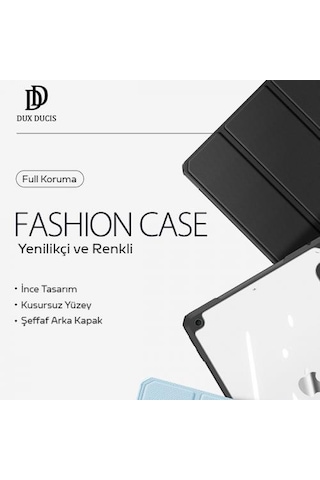 Coofbe Standlı Apple Uyumlu iPad 7 . 8. ve 9. Nesil 10.2" inç Kılıf Şeffaf Arka Kapak Kalem Yerli Uyku Modlu Katlanabilir