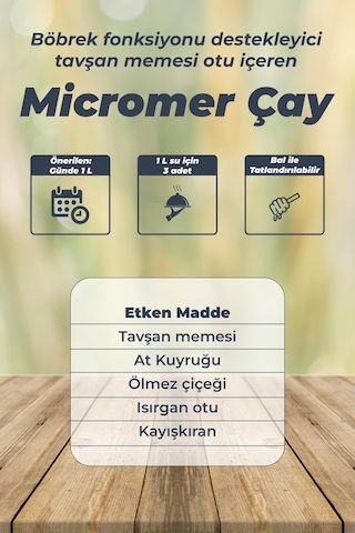 Micromer Tavşan Memesi Otu İçeren Bitkisel Paket Çay 60 x 3 G