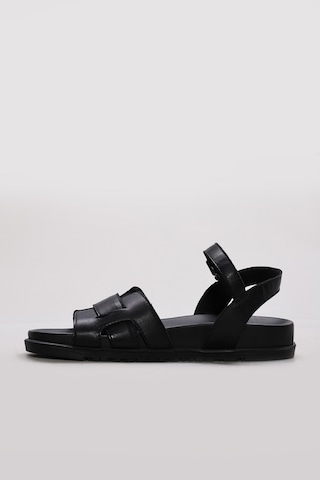 Fast Step Hakiki Deri Kadın Klasik Sandalet 315za2322-04 Siyah