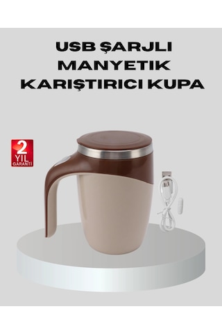 Mey Najmaddin Manyetik Karıştırıcı Kupa Usb Şarjlı Otomatik Karıştırma Çift Katmanlı Najmaddin Renkli