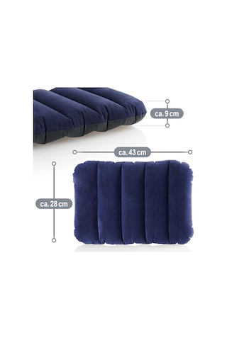 2 Adet Büyük Şişme Yastık Kamp Yastığı Seyahat Yastığı Şişme Kamp Lacivert