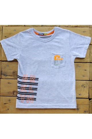 Tanem Kids Kısa Kollu Erkek Çocuk T-Shirt 5-7 Yaş Gri