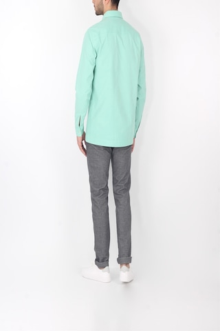 Unisex Mint Yeşili Gizli Düğme Kapamalı Cepli Overshirt  Gömlek Mint