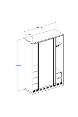 Vega Raydolap 140x210 - Sürgülü - Atlas Çam - Antrasit