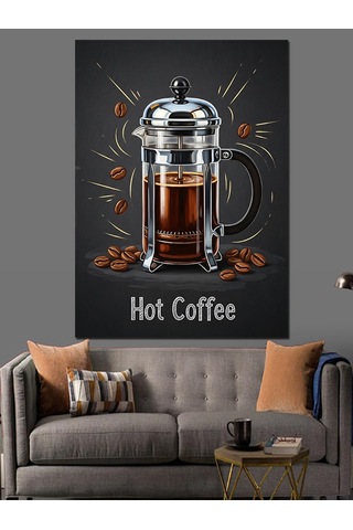 Ahşap Tablo French Press Kahve Demleme