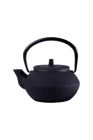 Stil Dökme Demir Kettle Çaydanlık Süzgeci Çay Potu 300ml Siyah Çaydanlıklar Altın