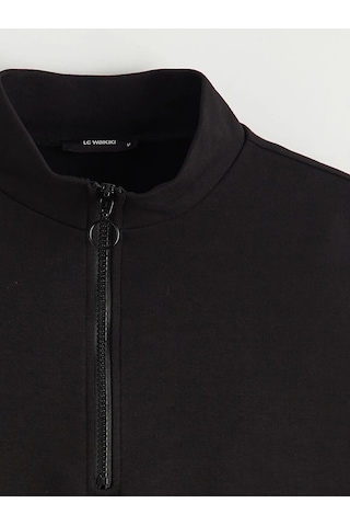 Lc Waıkıkı Siyah Dik Yaka Kadın Sweatshirt Tunik