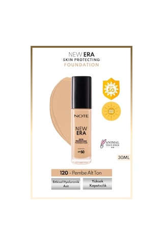 Note Cosmetique New Era Skin Protecting Spf 50 Nemlendirici Etkili Hyaluronik Asitli Fondöten - 120 Natural Beige