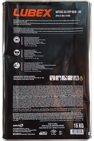Lubex Mitras Ax Hyp 85W-140 Diferansiyel ve Dişli Yağı 15 KG