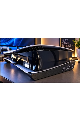 Ps5 Pro Uyumlu Yatay Stand Playstation 5 Pro Konsol Altlığı Sembollü Masaüstü Destek Standı Siyah