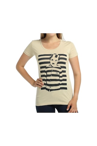 Bant Giyim - Charlie Chaplin Krem Kadın T-Shirt Tişört