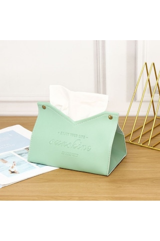 Kangvka Synthetic Deri Masa Peçeti Tutucu, Akıcı Tasarım İle Kolay Erişim, Ofis/ev İçin, Bej-renkli, 20x12.5 Cm Yeşil