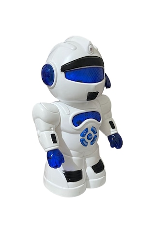 Robot Çarp Dön Sesli Işıklı 15 Fonksiyonlu Robot 25 Cm Mavi