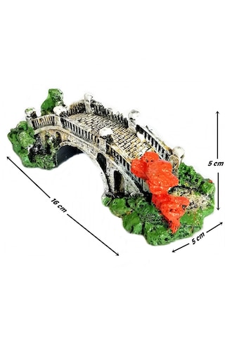 Taş Köprü Akvaryum Dekoru 16 Cm - Renk Turuncu