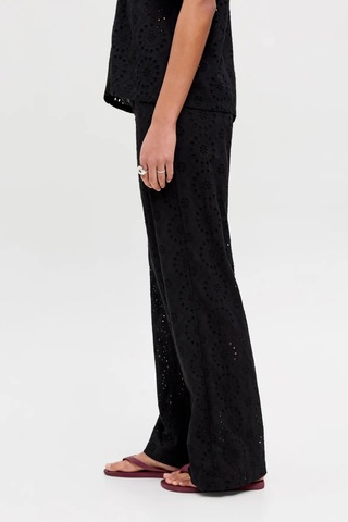 Jjxx Kadın Jxmıllıe Dantel Detaylı Elastik Bel Bantlı %100 Pamuk Pantolon 12271700 Siyah Siyah