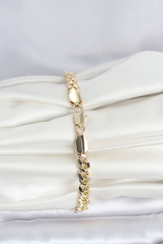 Cm 14k Gold Renk Yassı Zincir Model Kadın Bileklik - Lisinya Çok Renkli 34681084