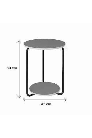 Yuvarlak Dekoratif Zigon Sehpa Orta Sehpa Çam 1539