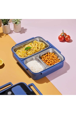 Cooker 1392-2 Çelik Hazneli 3 Bölmeli Beslenme Kutusu Sefer Tası