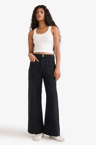 Defacto Kısa Geniş Paça Yüksek Bel Bilek Boy Jean Pantolon F2940ax25wnnm40 Siyah