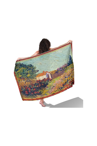 Canvas Summer Desen İç Göstermeyen Saten Pareo Çok Renkli