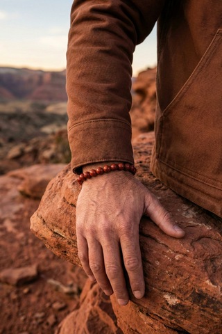 Kızıl Jasper Red Jasper Doğal Taş Bileklik - Güç, Cesaret Ve Topraklanma Taşı, Özel Tasarım,