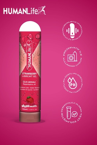 Humanlife Çilek Aromalı Kayganlaştırıcı Jel 125ml + 5gr X 10 Adet