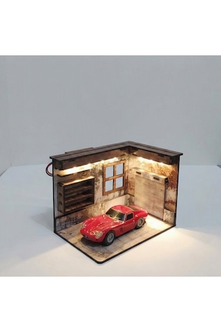 Vintage Garaj Diorama Sergileme Ünitesi