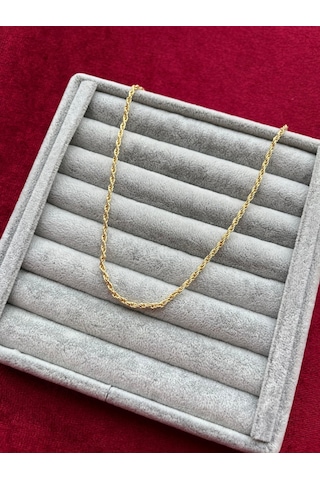 Burgu Zincir Kadın Kolye- Altın Kaplama A+ Kalite Alaşım 70 Cm Zincir Altın