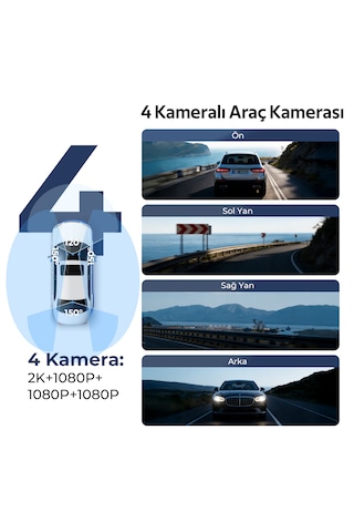 Azdome M350 4 Kameralı Akıllı Araç Kamerası Apple Find My