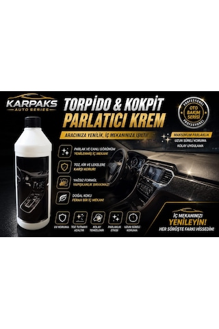 Karpaks Torpido & Kokpit Parlatıcı Krem 1 Lt Araç İçi Plastik Yenileyici
