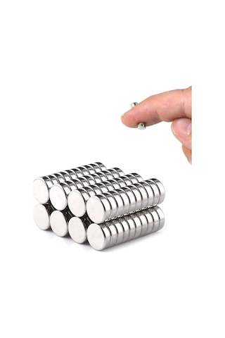 10 Adet 10x2mm Yuvarlak Neodyum Mıknatıs Güçlü Magnet Nikel Kaplamalı Lisinya