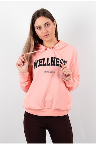 Kadın 2 Iplik Kapüşonlu Sweatshirt Pembe