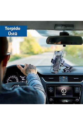 Ally A145 Araç İçi Torpido Üstü Telefon Tutucu Siyah