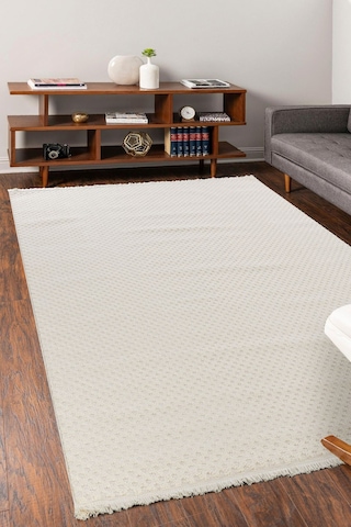 Bukleli Yumuşak Shaggy Modern Halı Yolluk Oturma Odası Salon Koridor Çocuk Odası Mutfak Halısı Krem