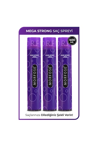Morfose Mega Strong Saç Spreyi 3 x 400 ML