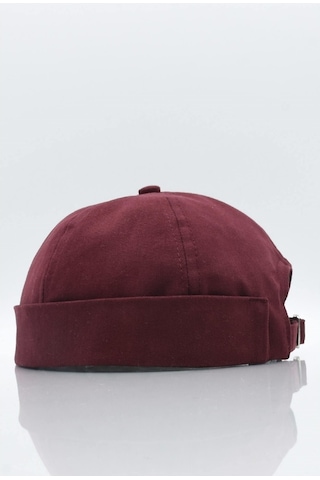 Külah Bordo %100 Pamuk Cap Docker Şapka-Bordo-Standart