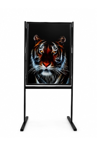B2 50x70 Cm Siyah Yüksek Alüminyum Tek Taraflı Mobil Kaldırım Reklam Poster Pano