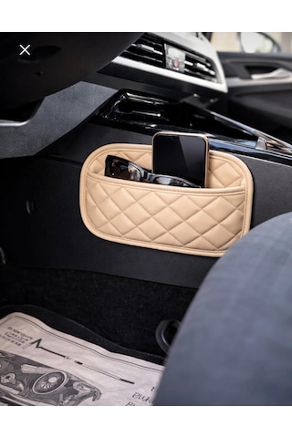 Bmw X1 Deri Organizer Cep Düzenleyici Bej