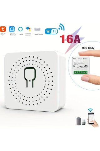 Xuweiwei Mini Akıllı Anahtar 16a 2 Adet Tuya Akıllı Hayat Uygulaması İle Kontrol Duvara Monteli Kablosuz Işık Anahtarı Ses Ve Uzaktan Kontrol