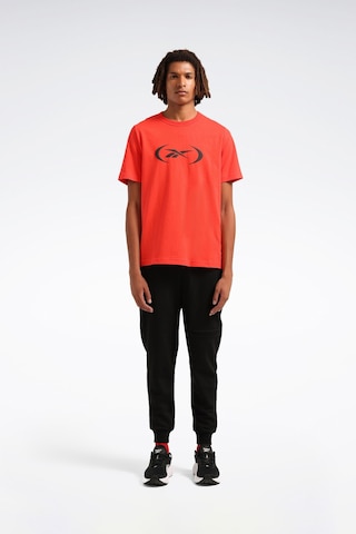 Reebok Basketball T-shırt Kırmızı Erkek Kısa Kol T-shirt Kırmızı
