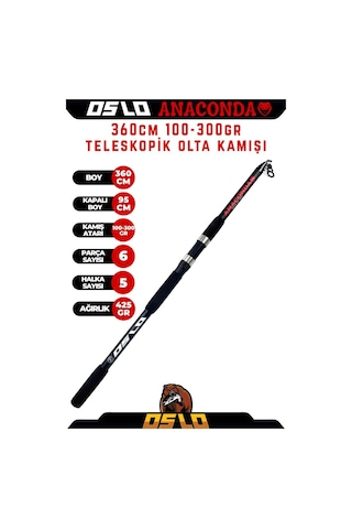 Okuma Revenger Rv-65 360cm 100-300gr Anaconda Profesyonel Sazan Kıyı Olta Takımı Seti